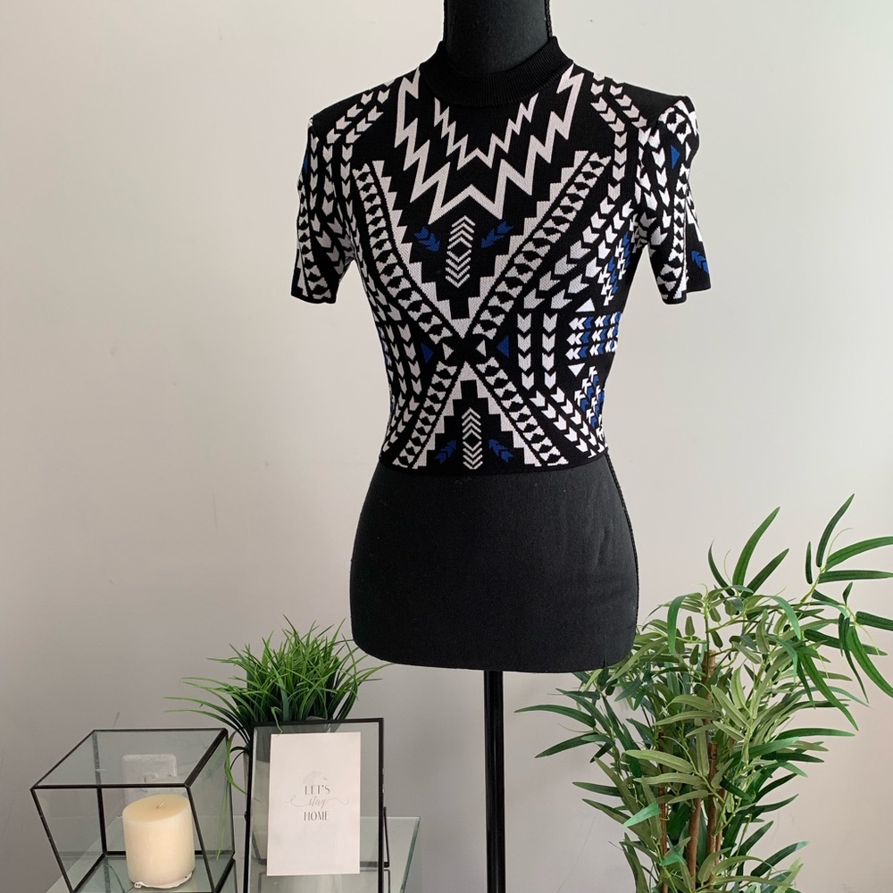 Mock Neck Cropped Sweater